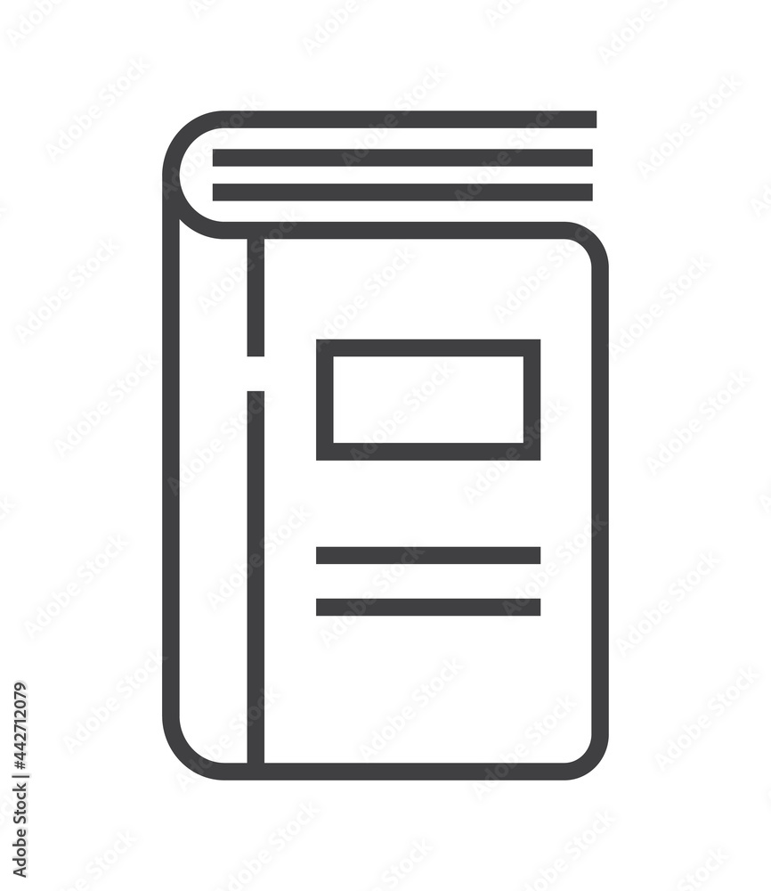 Booklet page icon vector in thin line style. Outline symbol for reference, paper, documents. Booklet page icon vector in thin line style. Outline symbol for reference, paper, documents.