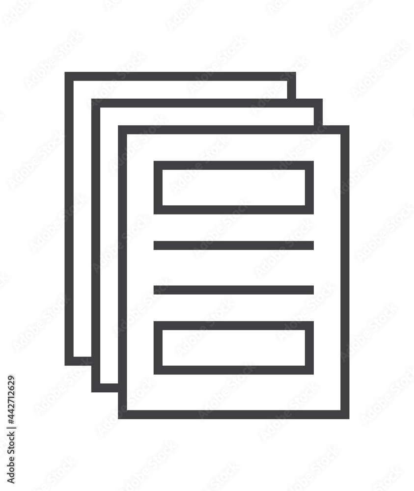 Booklet page icon vector in thin line style. Outline symbol for reference, paper, documents. Booklet page icon vector in thin line style. Outline symbol for reference, paper, documents.