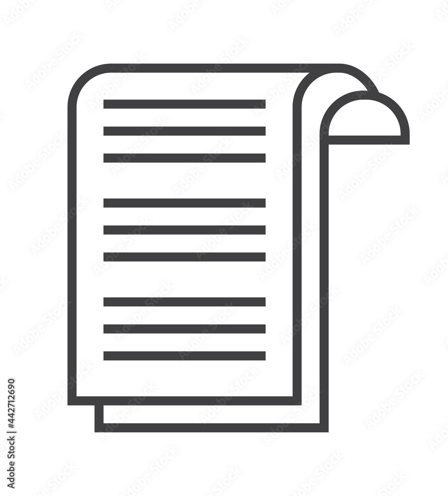 Booklet page icon vector in thin line style. Outline symbol for reference, paper, documents. Booklet page icon vector in thin line style. Outline symbol for reference, paper, documents.