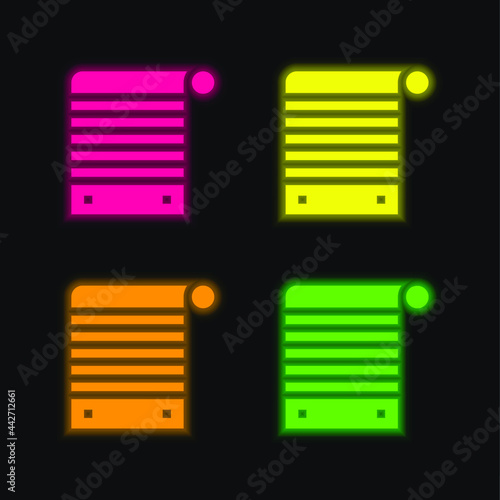 Blind four color glowing neon vector icon