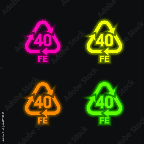 40 FE four color glowing neon vector icon