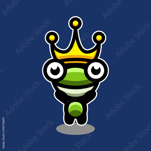 Simple Mascot Vector Logo Design in the shape of a king frogs © ars