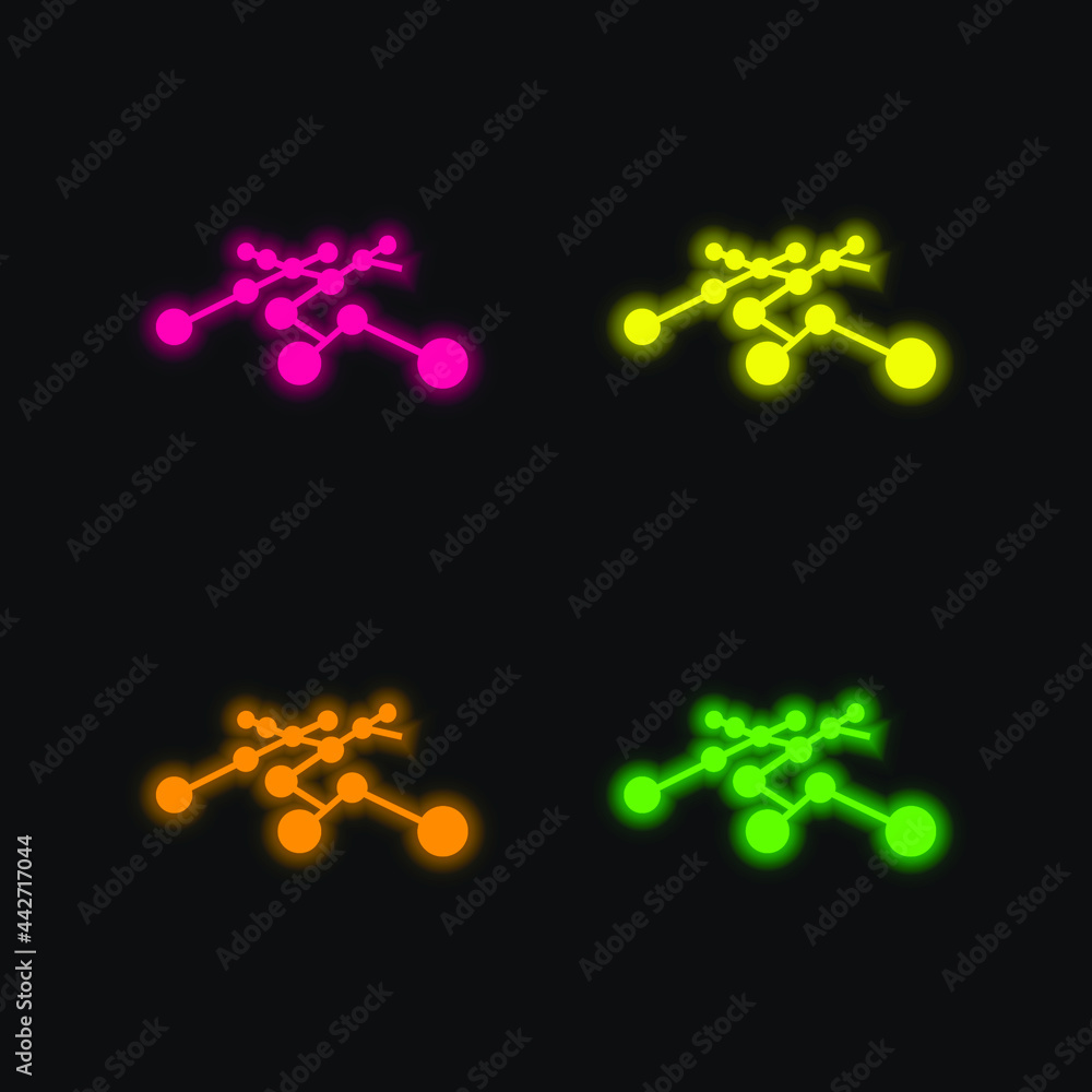 Bettercodes Logo four color glowing neon vector icon