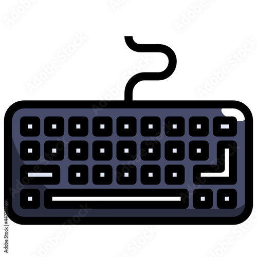 Technology And Devices_keyboard filled outline icon,linear,outline,graphic,illustration