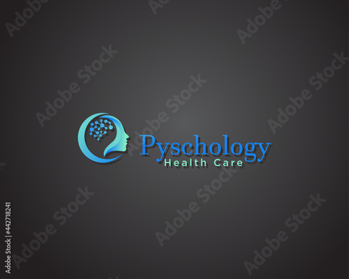 Psychology logo head creative brain logo concept