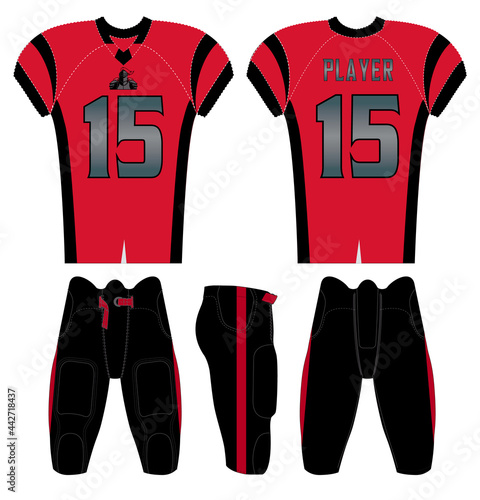 American Football jersey design with an elegant edgy and wild look. Football gear template mockup perfect fit for all sports. The designs that go on casual wear, shirts, fashions apparels, and all kin