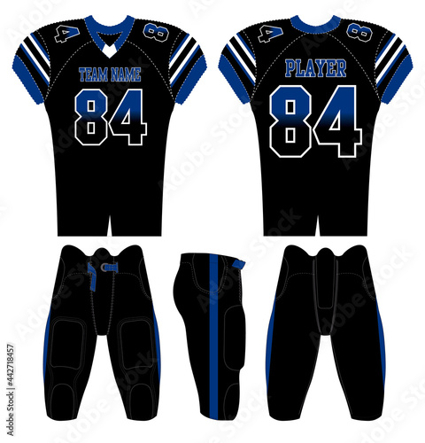 American Football jersey design with an elegant edgy and wild look. Football gear template mockup perfect fit for all sports. The designs that go on casual wear, shirts, fashions apparels, and all kin