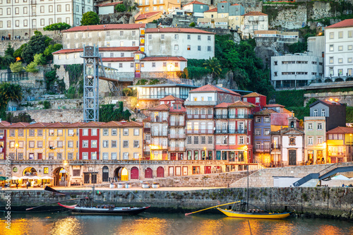 Historic downtown of Porto by sunset, Portugal
