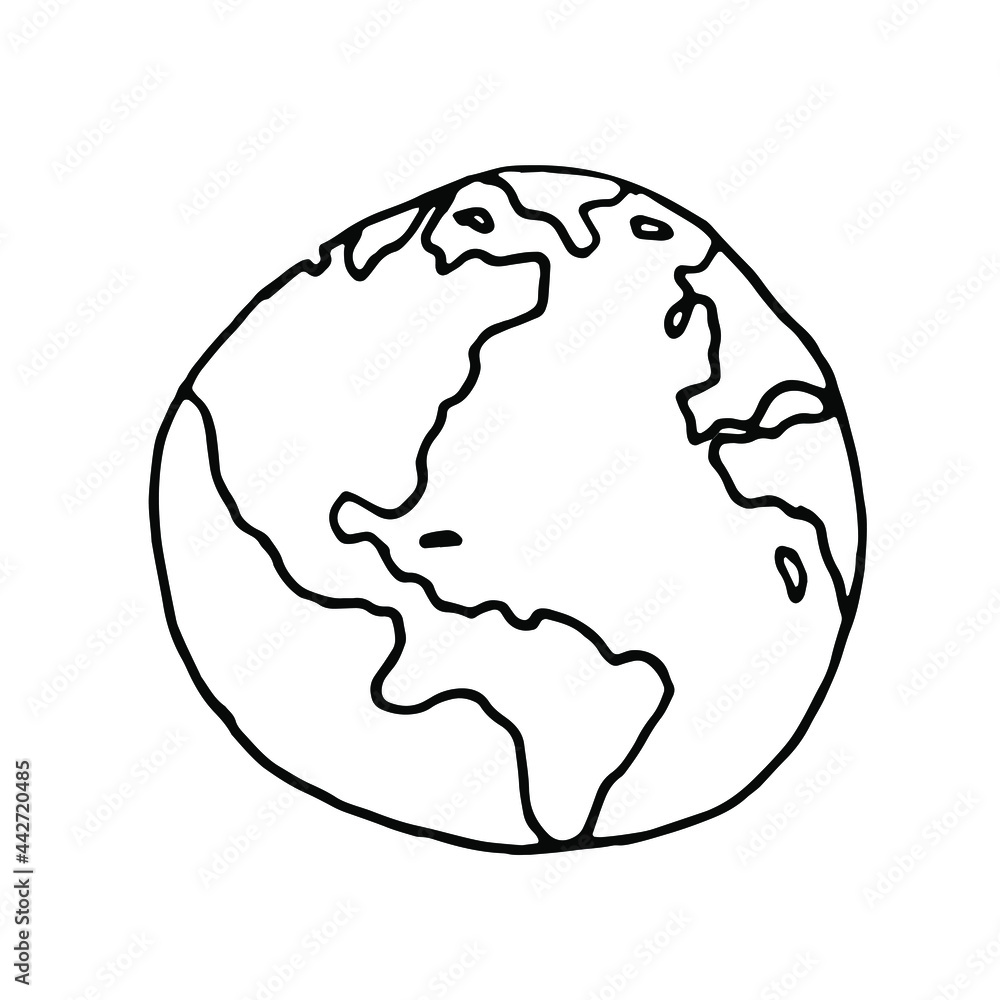 Doodle planet.Line art hand drawn illustration. Doodle planet.Line art hand drawn illustration.