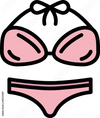 bikini color outline icon