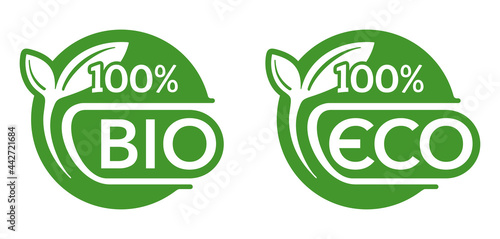 100 Bio or Eco - badge for healthy food