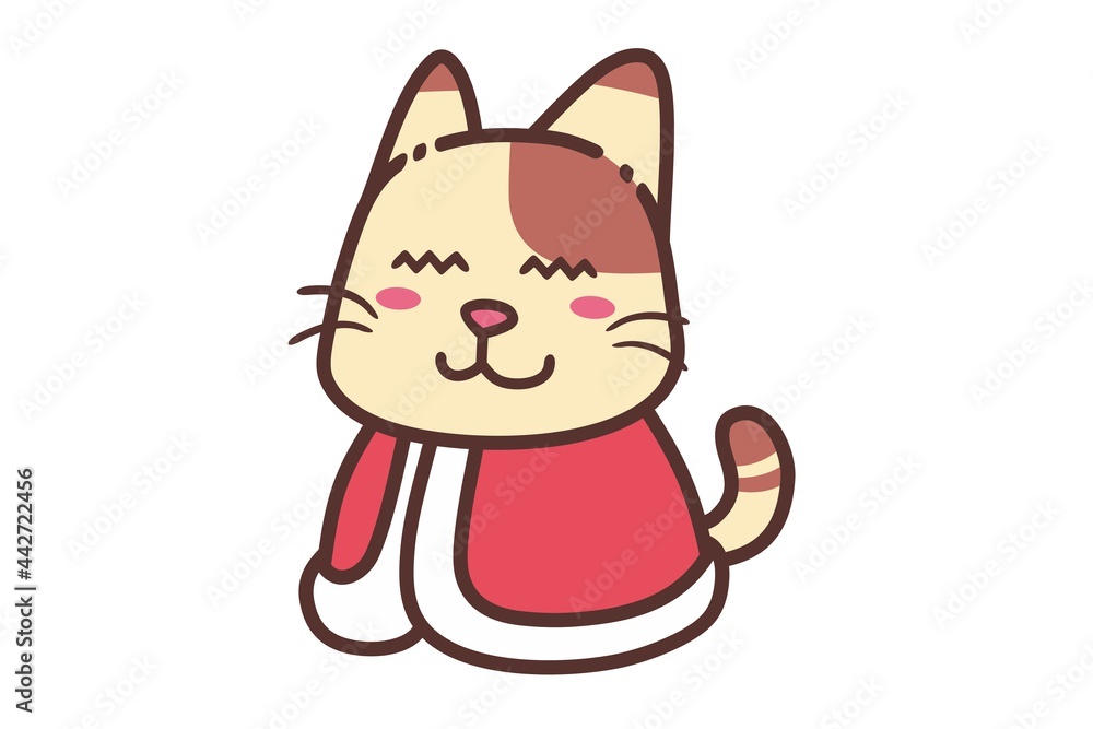 Cute Adorable Cozy Relax Sleep Brown Cat With Red Blanket cartoon doodle vector illustration flat design style Cute Adorable Cozy Relax Sleep Brown Cat With Red Blanket cartoon doodle vector illustration flat design style