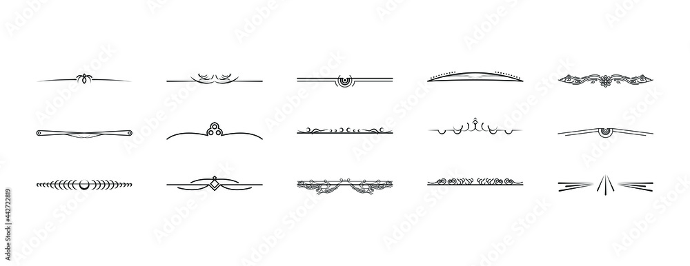 Set Black Simple Line Collection Doodle Border Elements Vector Design Style Sketch Isolated Illustration For Banner Set Black Simple Line Collection Doodle Border Elements Vector Design Style Sketch Isolated Illustration For Banner