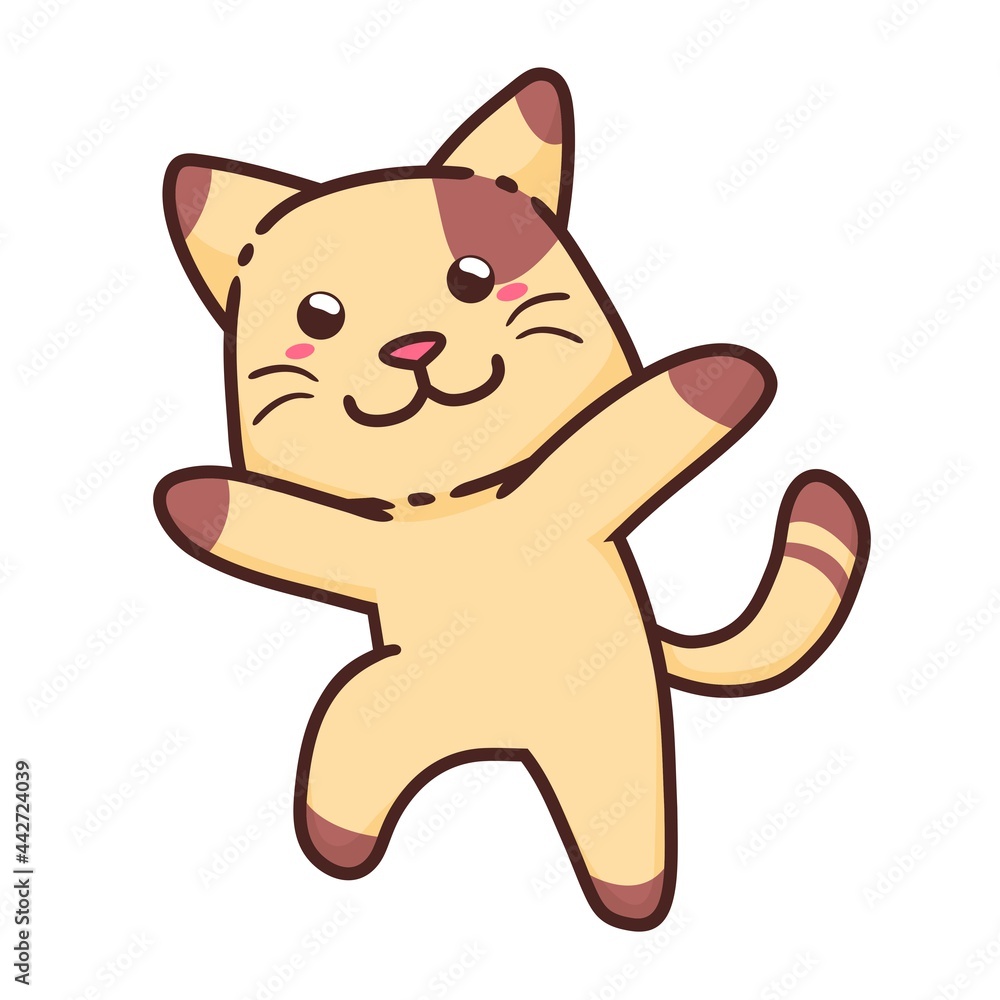 Cute Adorable Happy Brown Cat Love Hug cartoon doodle vector illustration flat design style Cute Adorable Happy Brown Cat Love Hug cartoon doodle vector illustration flat design style