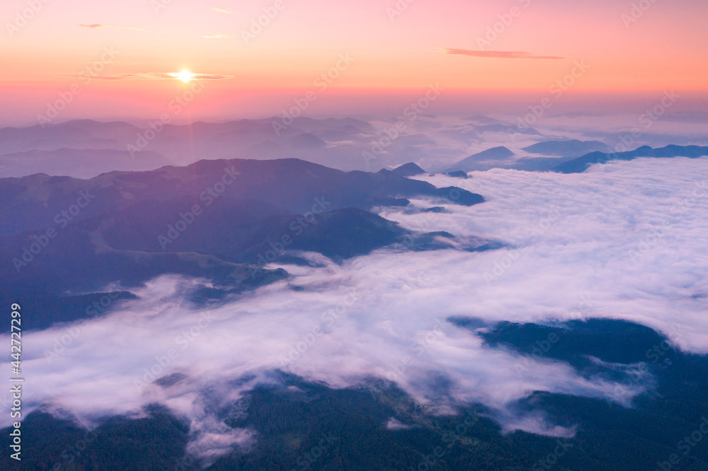 Fog over the Carpathians. Fog over the Carpathians.