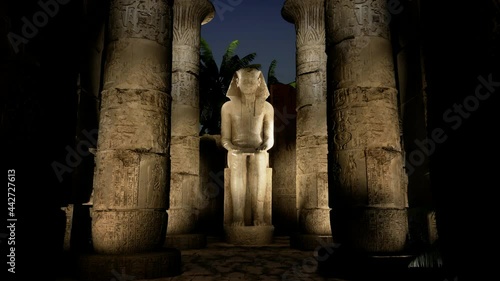 Egyptian monument of pharaoh ramses II near from Luxor temple photo