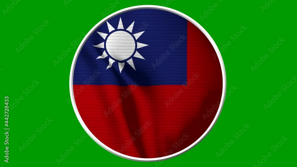 Taiwan Circular Flag Loop - Realistic 4K flag waving in the wind ...