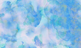 wonderful cyan watercolor background with soft pastel color on white canvas texture design