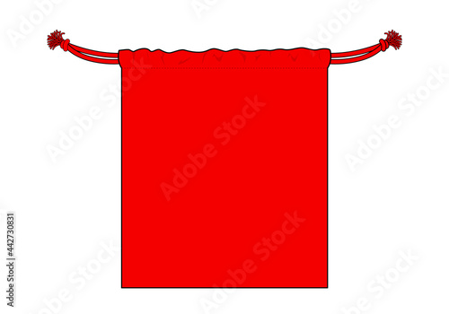 Blank Red Drawstring Bag Template Vector On White Background