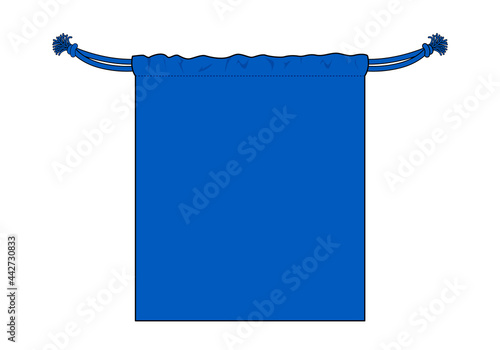 Blank Blue Drawstring Bag Template Vector On White Background