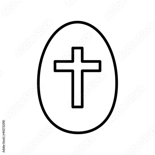 Cross Outline Vector Icon Design