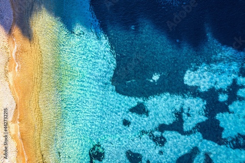 blue water surface in ibiza, spain