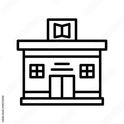 Bookshop Outline Vector Icon Design