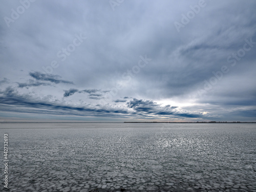 Εκτύπωση καμβά Bevroren Markermeer || Frozen Markermeer Part of the Former Zuiderzee // IJsselm
