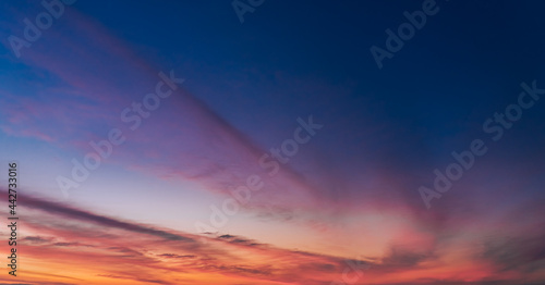 sunset sky in the evening on twilight with clouds