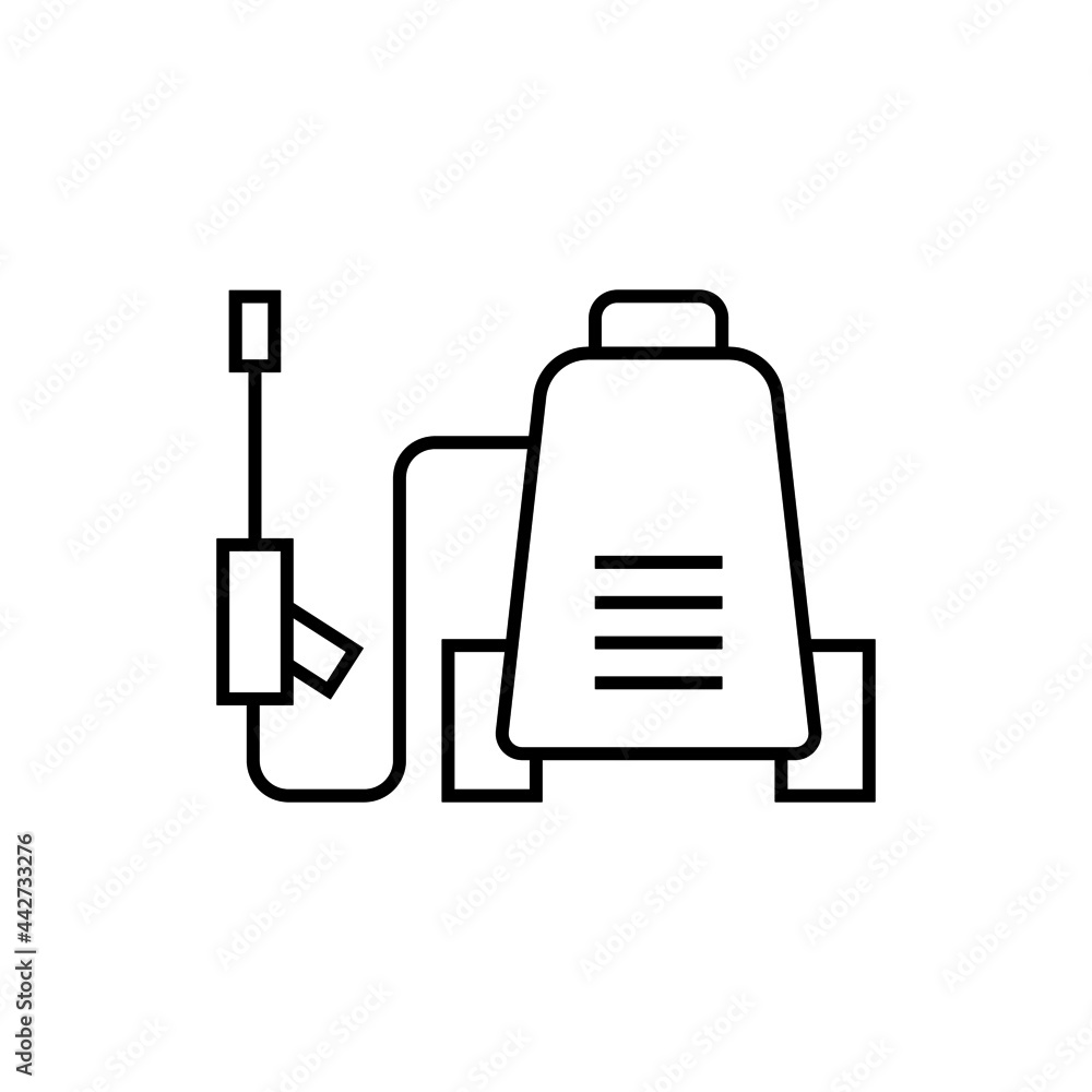 High pressure washer icon in flat black line style, isolated on white background High pressure washer icon in flat black line style, isolated on white background
