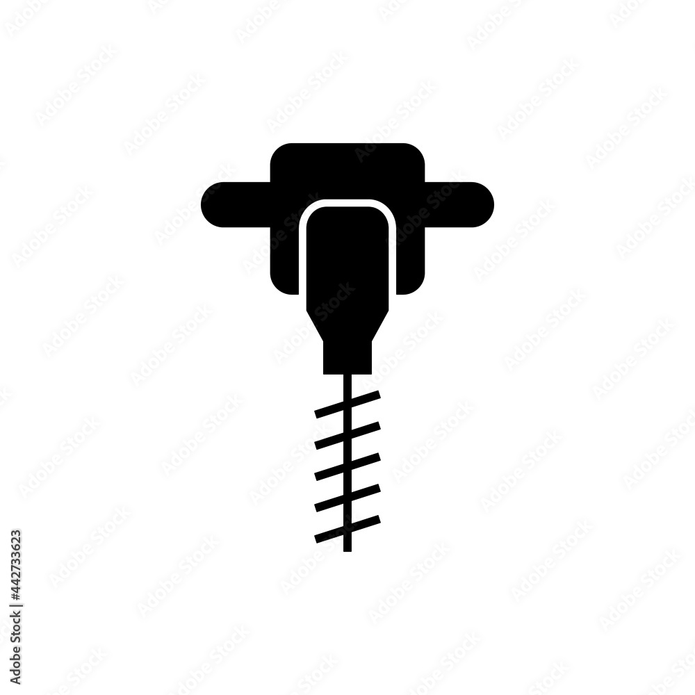 Borer earth icon in solid black flat shape glyph icon, isolated on white background Borer earth icon in solid black flat shape glyph icon, isolated on white background