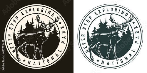 National park round label