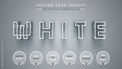 White pixel - editable text effect, font style