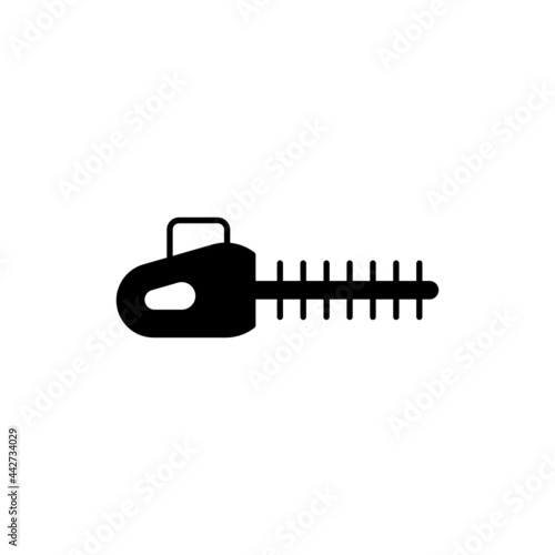 hedge cutters icon in solid black flat shape glyph icon, isolated on white background 