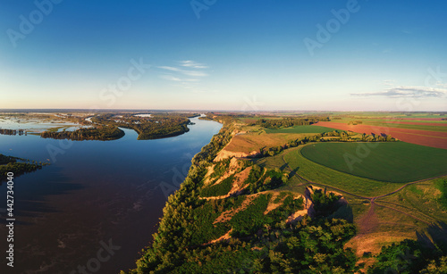 Aerial drone view of river ...