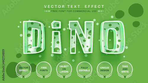 Dino - edit text effect, font style