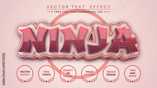 Fotografie, Obraz Ninja - edit text effect, font style