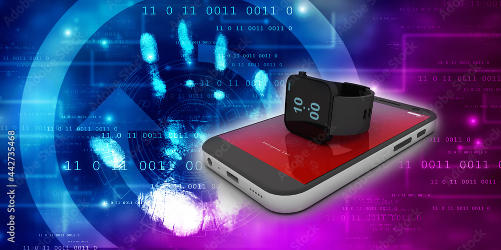 3d rendering fitness bracelet smart watch with mobile phone
3d rendering fitness bracelet smart watch with mobile phone