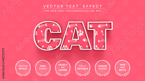 Cat paw - edit text effect, font style