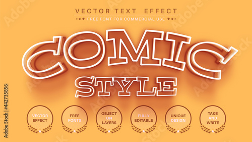 Comic - edit text effect, font style