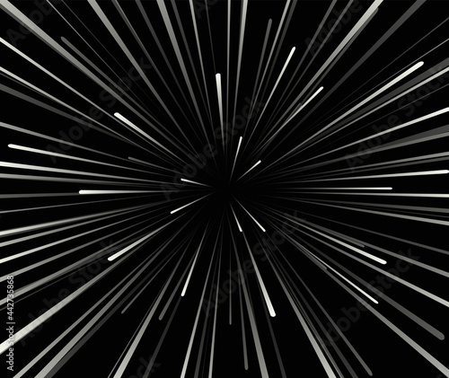 Star warp. Hyperspace of white stars. Vector background