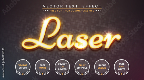 Yellow laser - edit text effect, font style