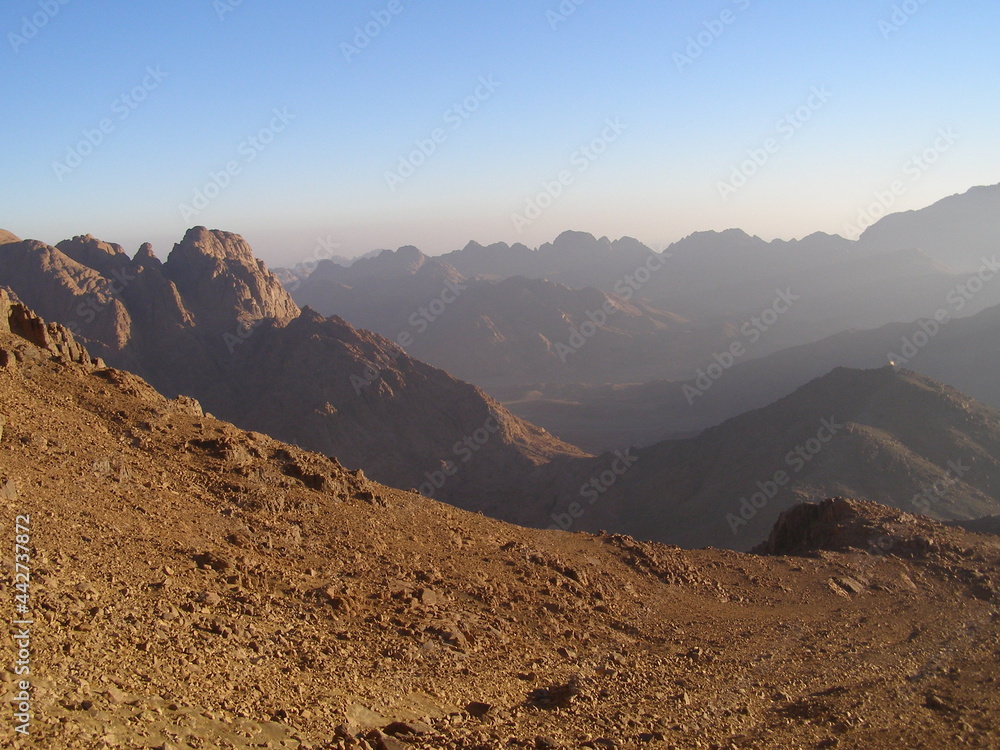 Peninsula Sinai in summer mountains in Egypt