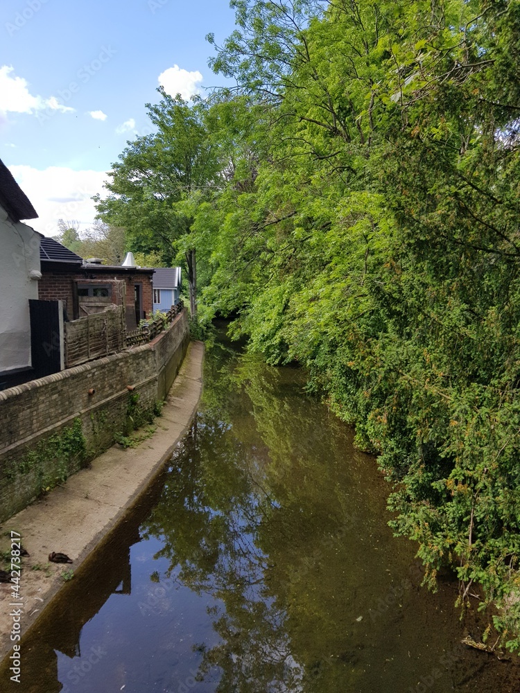 River Granta in Linton village Cambridgeshire June 2021 River Granta in Linton village Cambridgeshire June 2021