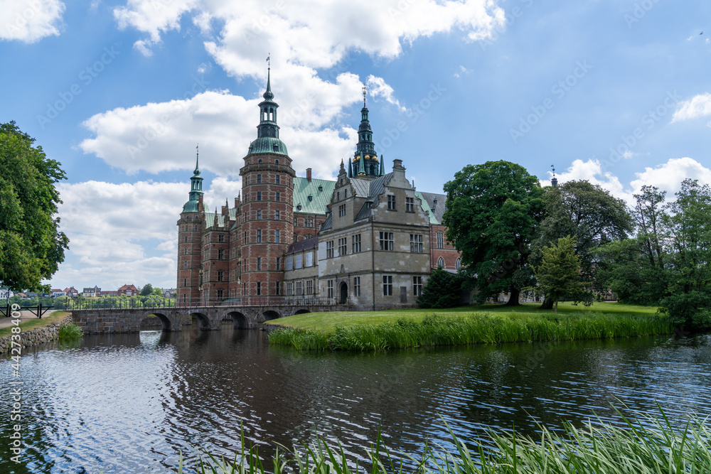 view of the Frederiksborg Castle in Hillerod on a beautiful summer day view of the Frederiksborg Castle in Hillerod on a beautiful summer day