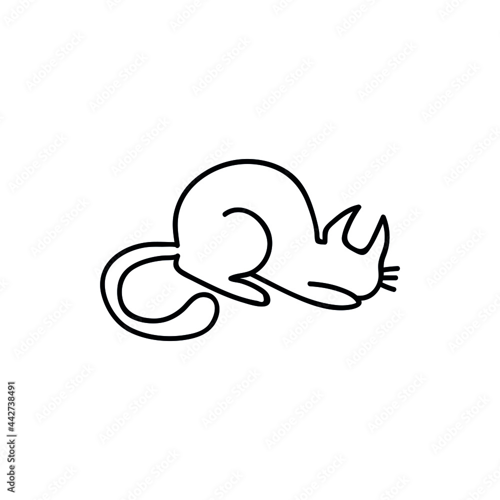 Single hand drawn cat in a funny pose. Doodle vector illustration. Isolated on a white background. Single hand drawn cat in a funny pose. Doodle vector illustration. Isolated on a white background.