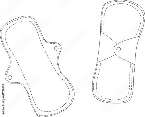 Feminine reusable menstrual pad icon isolated on white background. Hygiene sanitary napkin product symbol modern simple vector icon for website or mobile app Eco-friendly, plastic free concept. 