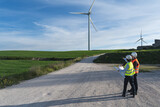 Engineers Checking Wind Turbines