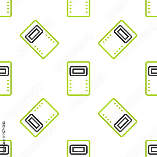 Line Police assault shield icon isolated seamless pattern on white background. Vector