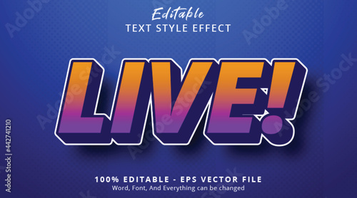 Live text with hype gradient style effect, editable text effect